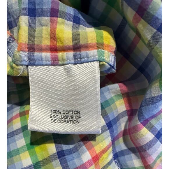 DANIEL CREMIEUX Short Sleeve Cotton Pastel Gingham Short Sleeve in Size M - Picture 4 of 6